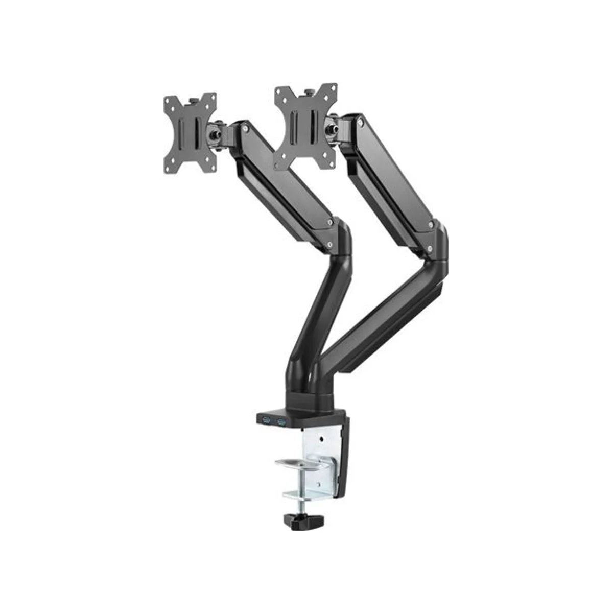 TWISTED MINDS Premium Dual Monitor Mounted Arm Stand (Aluminum, Steel, Matte Black, 17"-32" Screens) - TM-26-C012U view 3
