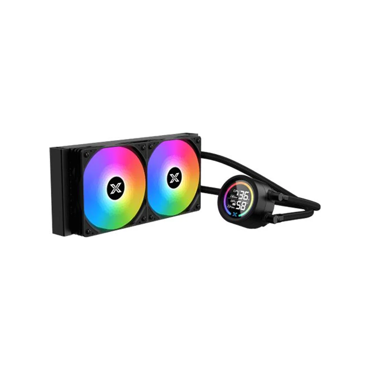 XIGMATEK LK 240 Digital LCD ARGB PWM CPU Liquid Cooler - Black - EN45929 view 3