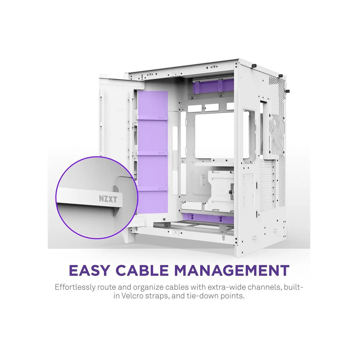 NZXT H9 Flow RGB (2025) Dual-Chamber ATX Mid Tower Gaming Case – White | CM-H92FW-R1 view 3