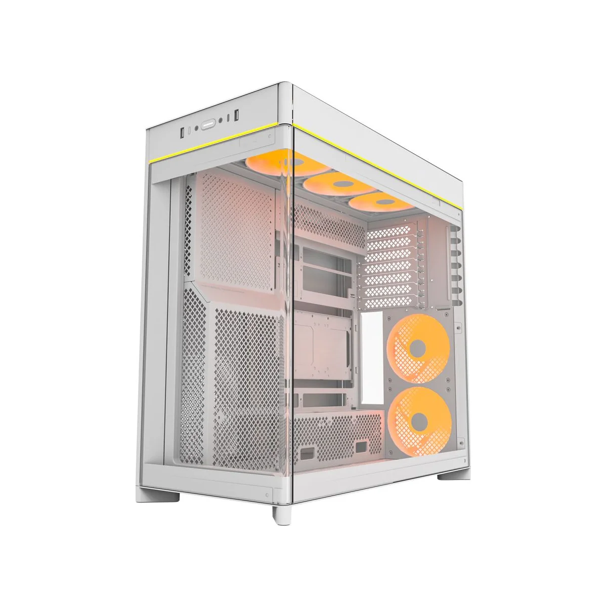 Montech HS02 PRO Tempered Glass ARGB Dual-chamber Mid-Tower Gaming Case - White - HS02-PRO-W view 2