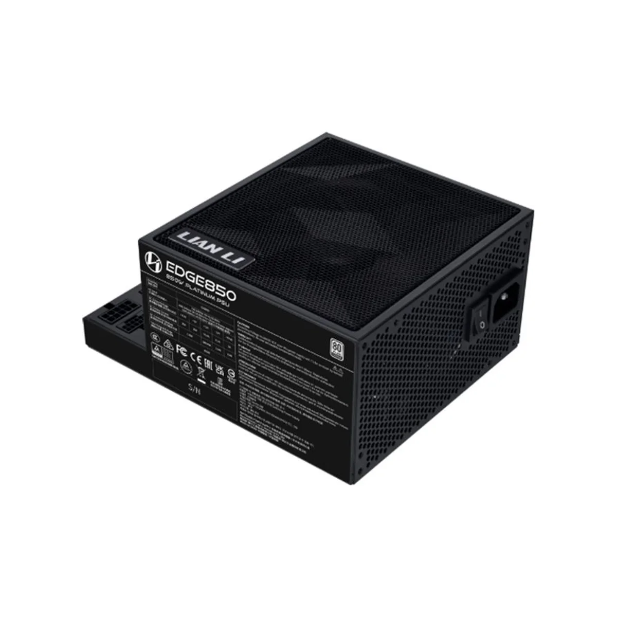 Lian Li Edge EG0850 850W 80 PLUS Platinum ATX Power Supply - Black (ATX3.1, Full Modular, 120mm FDB Fan) - EG0850 view 3