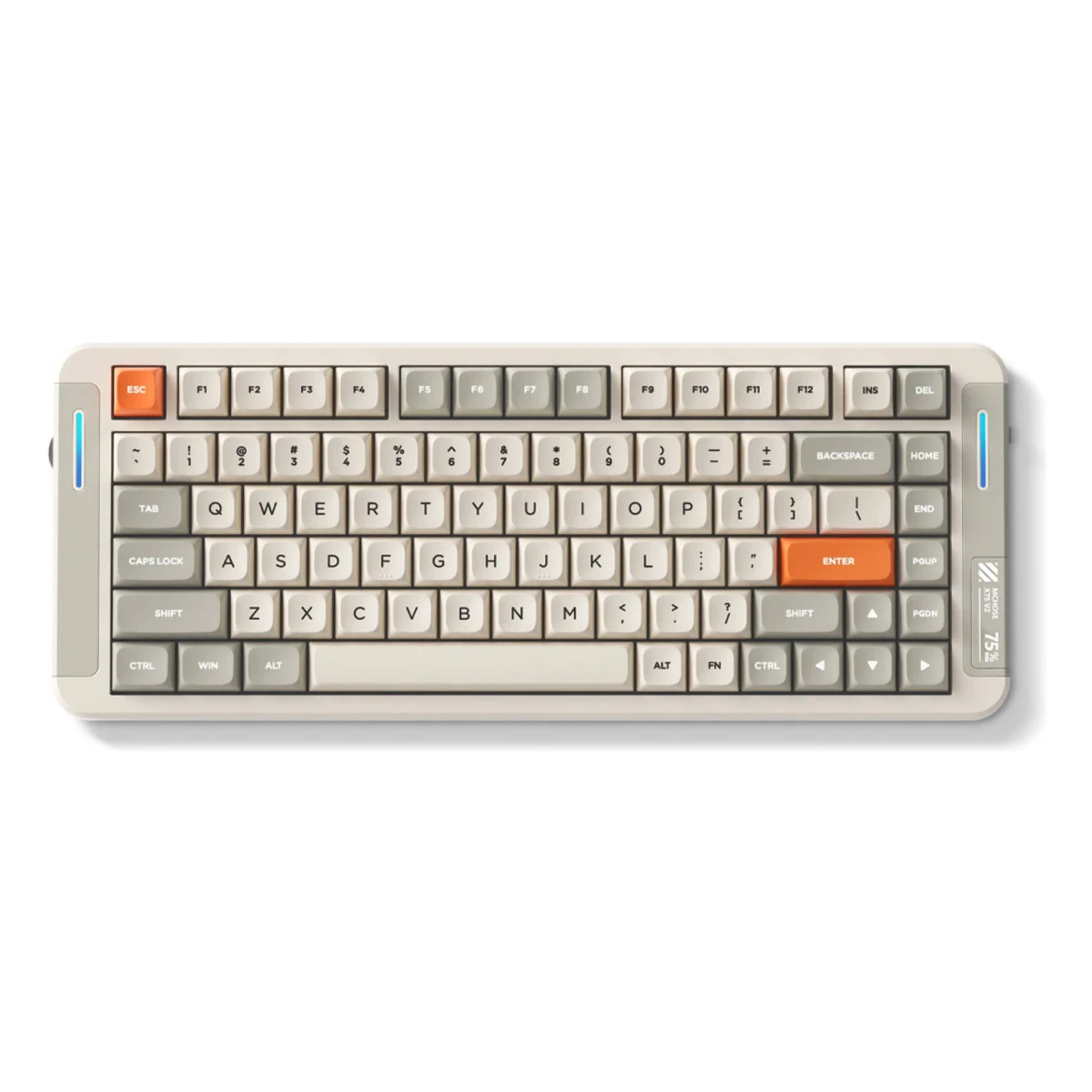 MCHOSE X75 V2 75% RGB Tri-Mode Mechanical Gaming Keyboard - Retro White | MC-X75V2-8