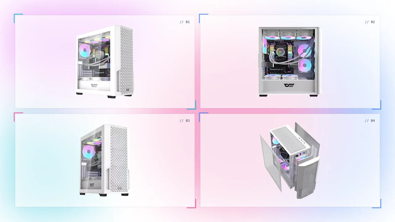 DarkFlash DF2100 ATX White Gaming Case in United Arab Emirates