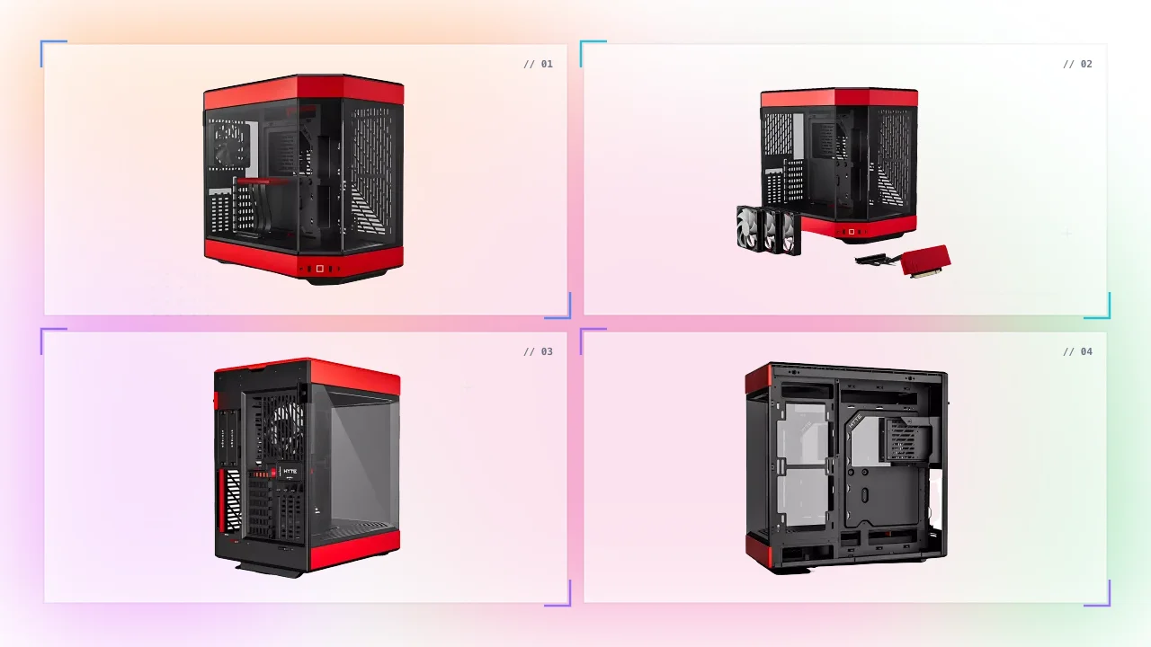 HYTE Y60 Mid-Tower in Oman Modern Aethetic Case - Black/Red