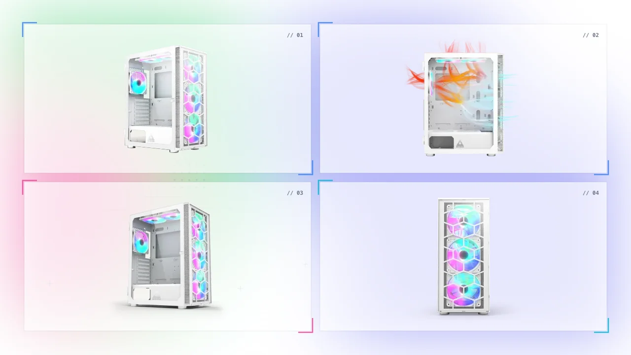 Montech X3 Glass RGB White Gaming Case in United Arab Emirates
