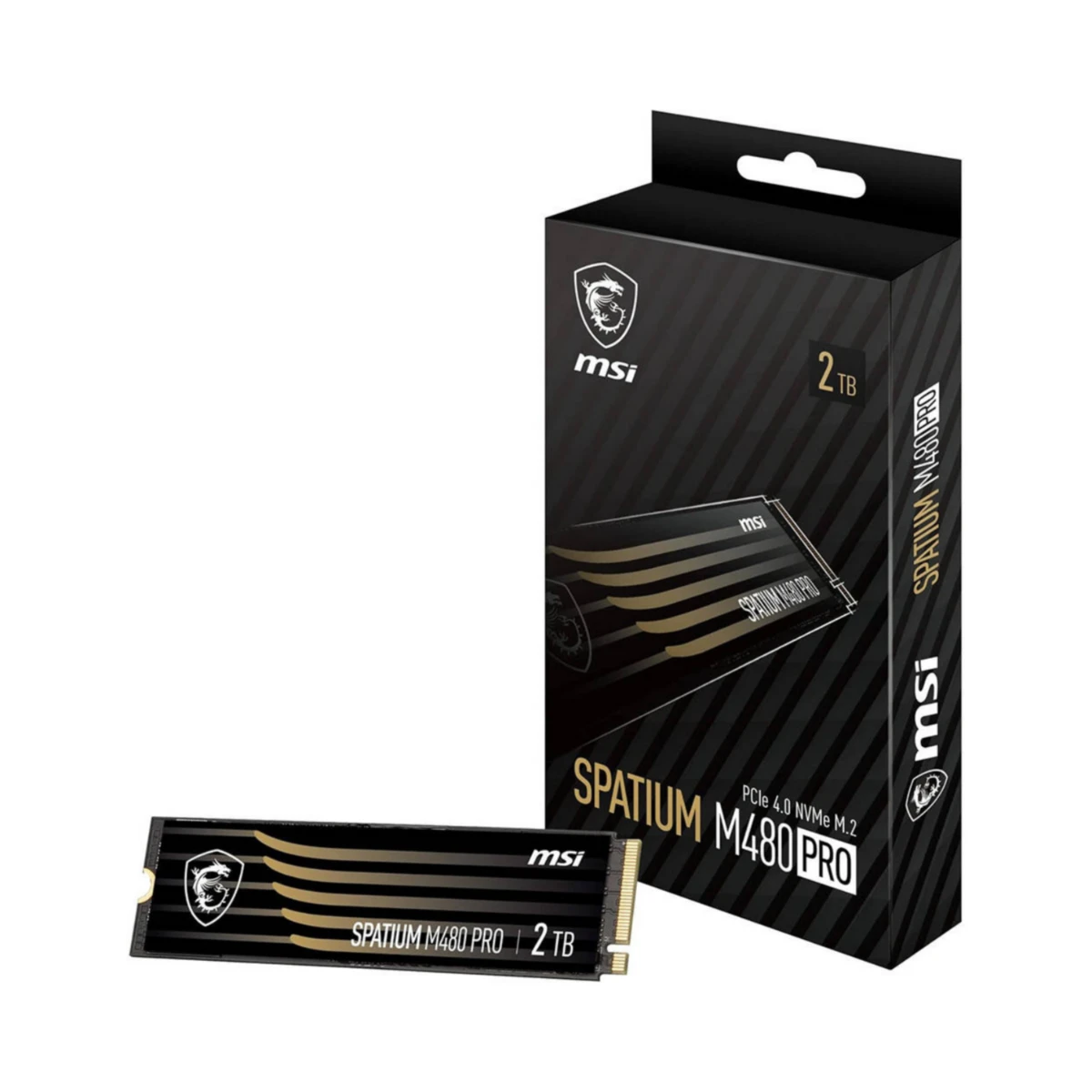MSI Spatium M480 Pro 2TB PCIe Gen4x4 M.2 NVMe SSD - Black | S78-440Q600-P83
