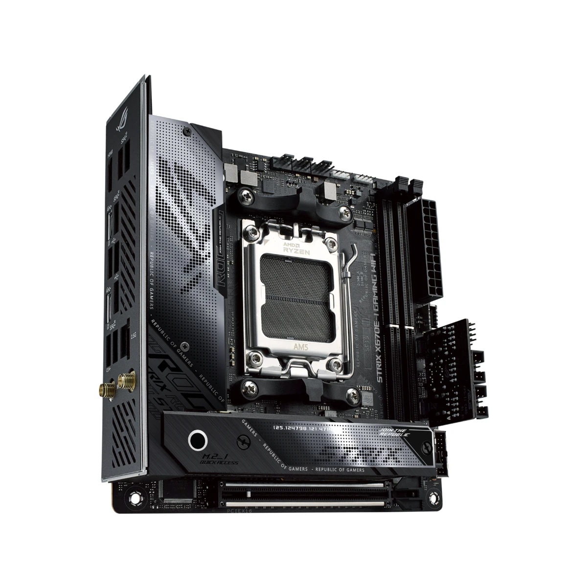 ASUS ROG Strix X670E-I Gaming WiFi AM5 Mini-ITX Motherboard – AMD X670E, DDR5, PCIe 5.0 - 90MB1B70-M0EAY0 view 3