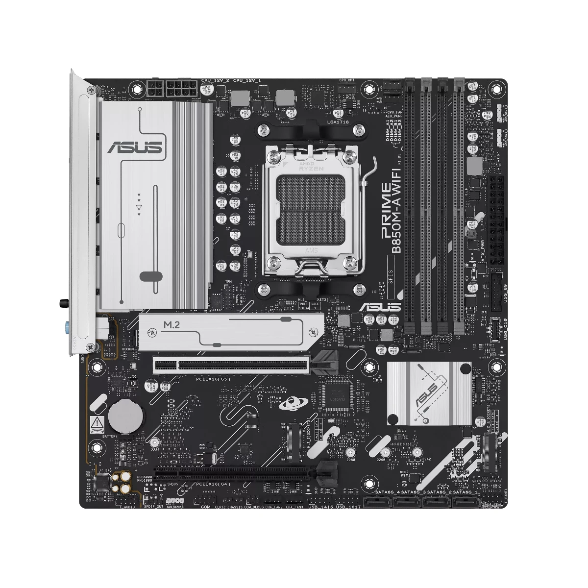 ASUS PRIME B850M-A WIFI AM5 DDR5 PCIe 5.0 Micro-ATX Motherboard - 90MB1LN0-M0EAY0 view 2