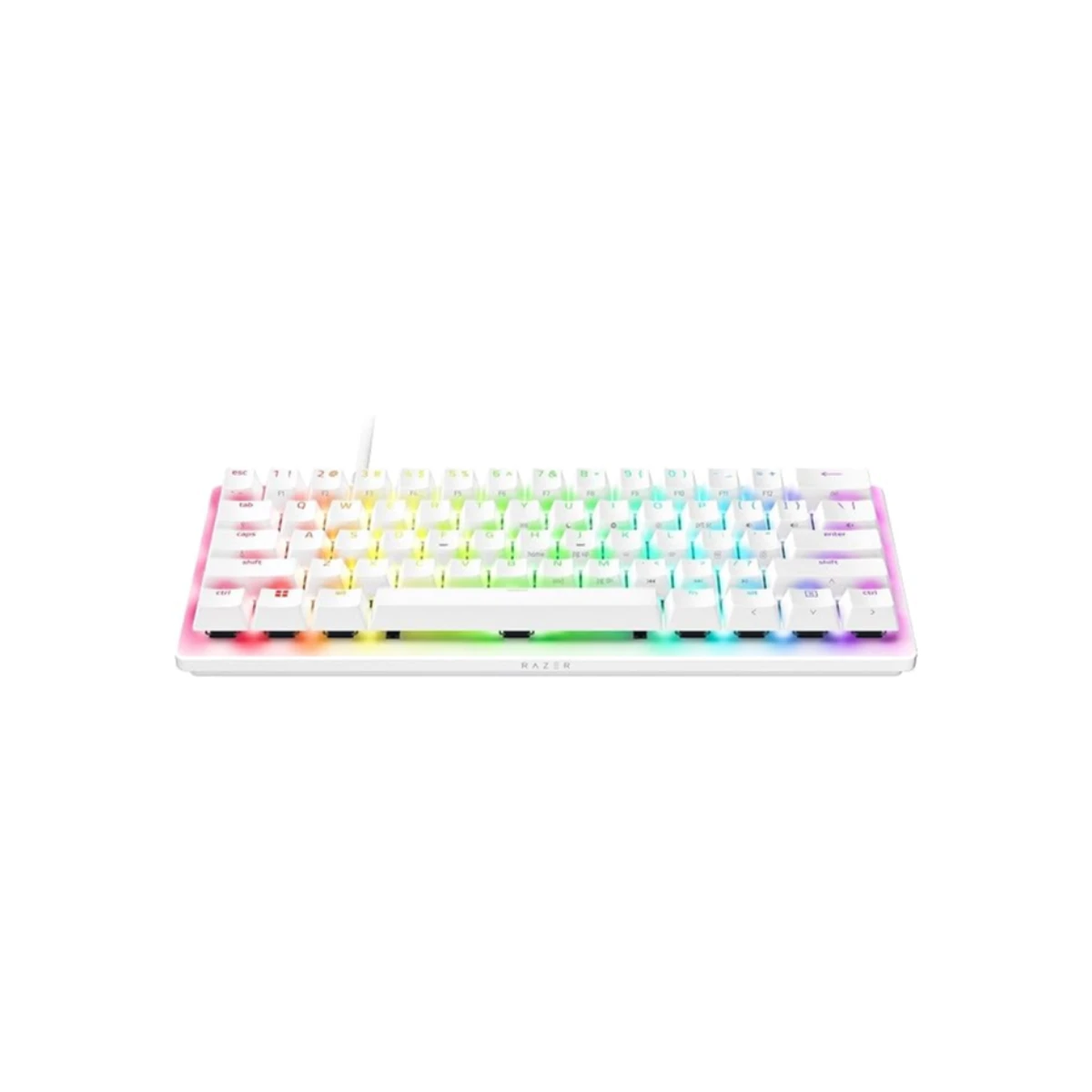 Razer Huntsman V3 Pro Mini Analog Optical Gaming Keyboard - White (US Layout, Analog Optical Switches, Compact 60% Design, Razer Chroma RGB) - RZ03-04991700-R3M1 view 2