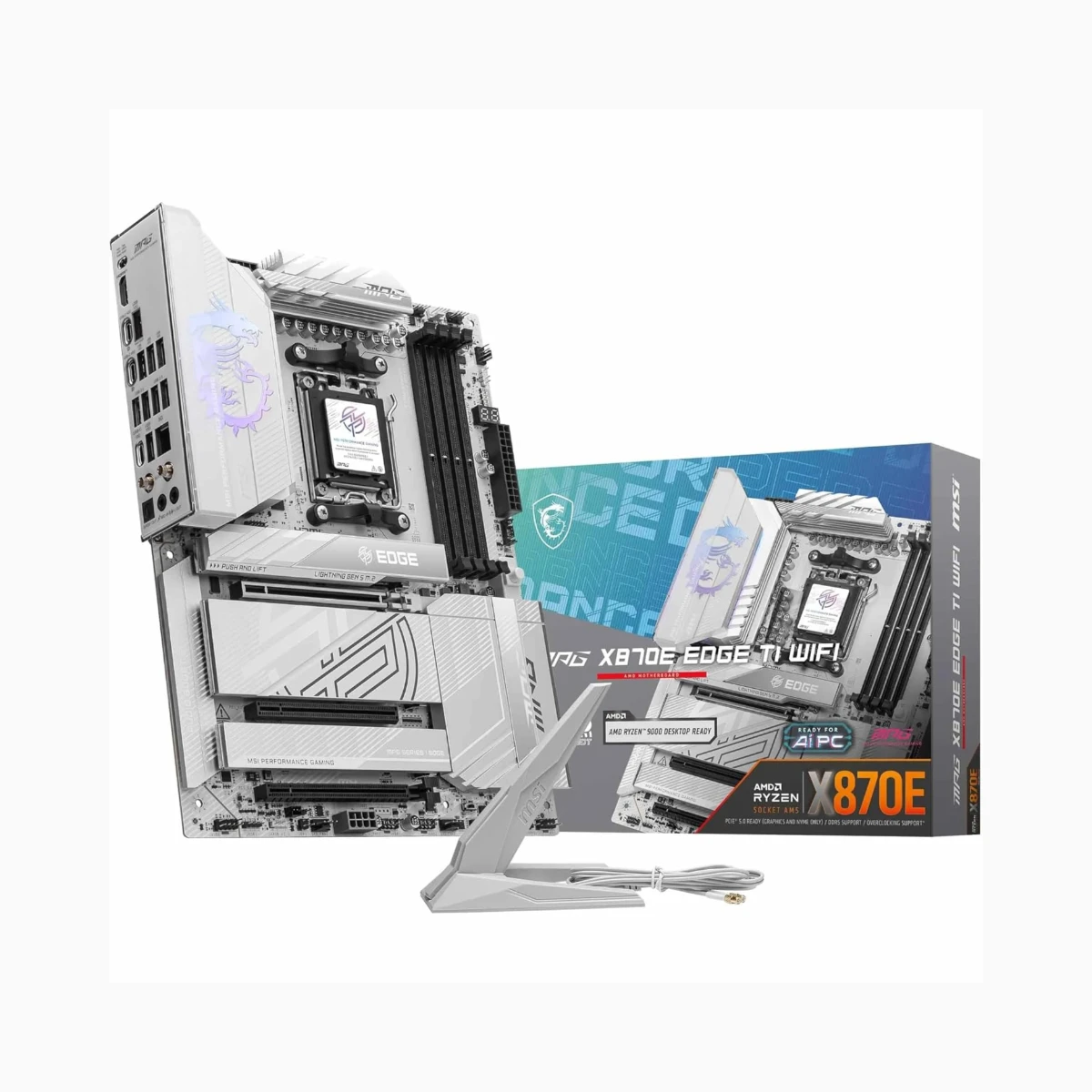 MSI MPG X870E EDGE TI WIFI AM5 ATX Gaming Motherboard – White - 911-7E59-001