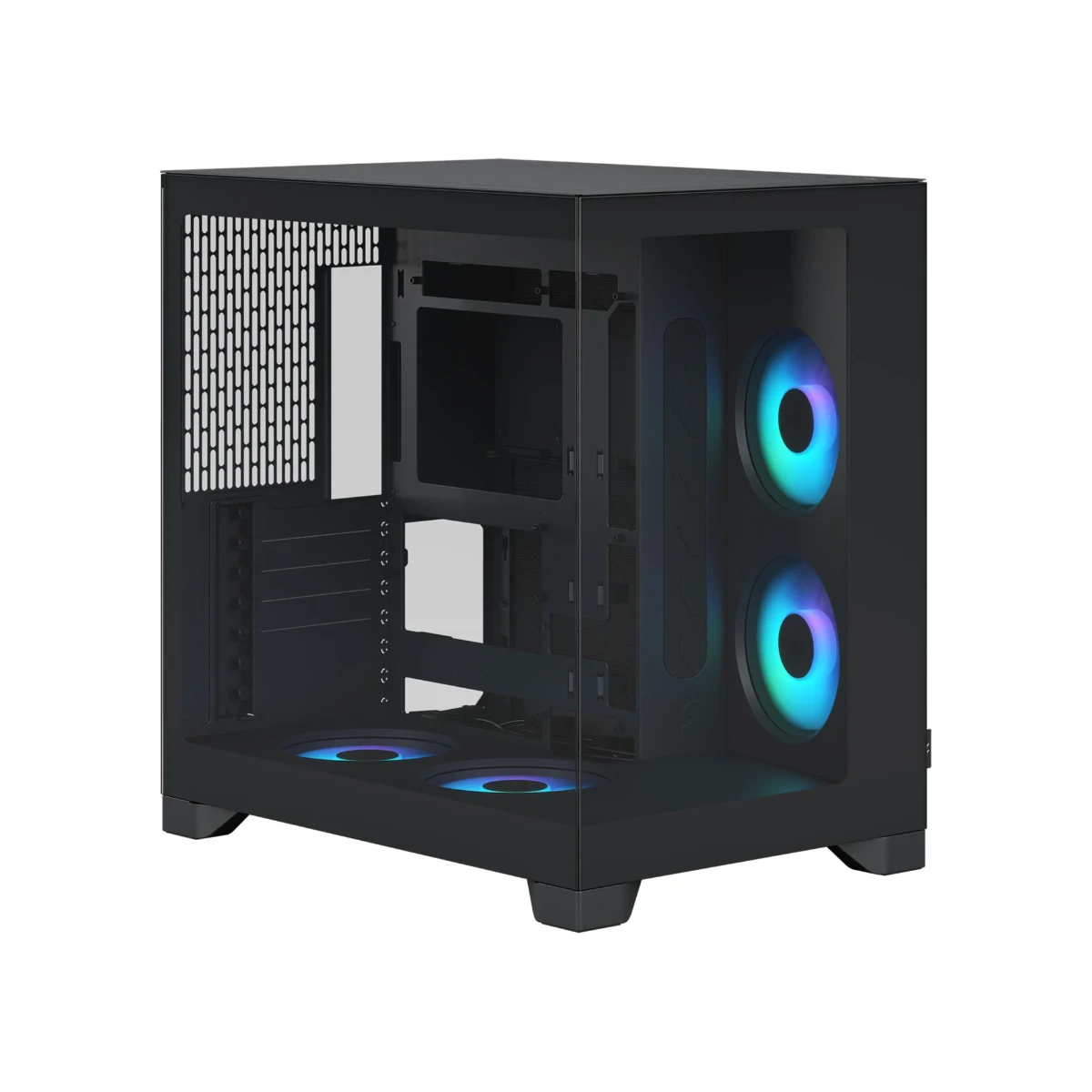 Fractal Pop 2 Vision RGB Dual-Chamber Mid-Tower TG EATX Case - Black | FD-C-POV2A-02