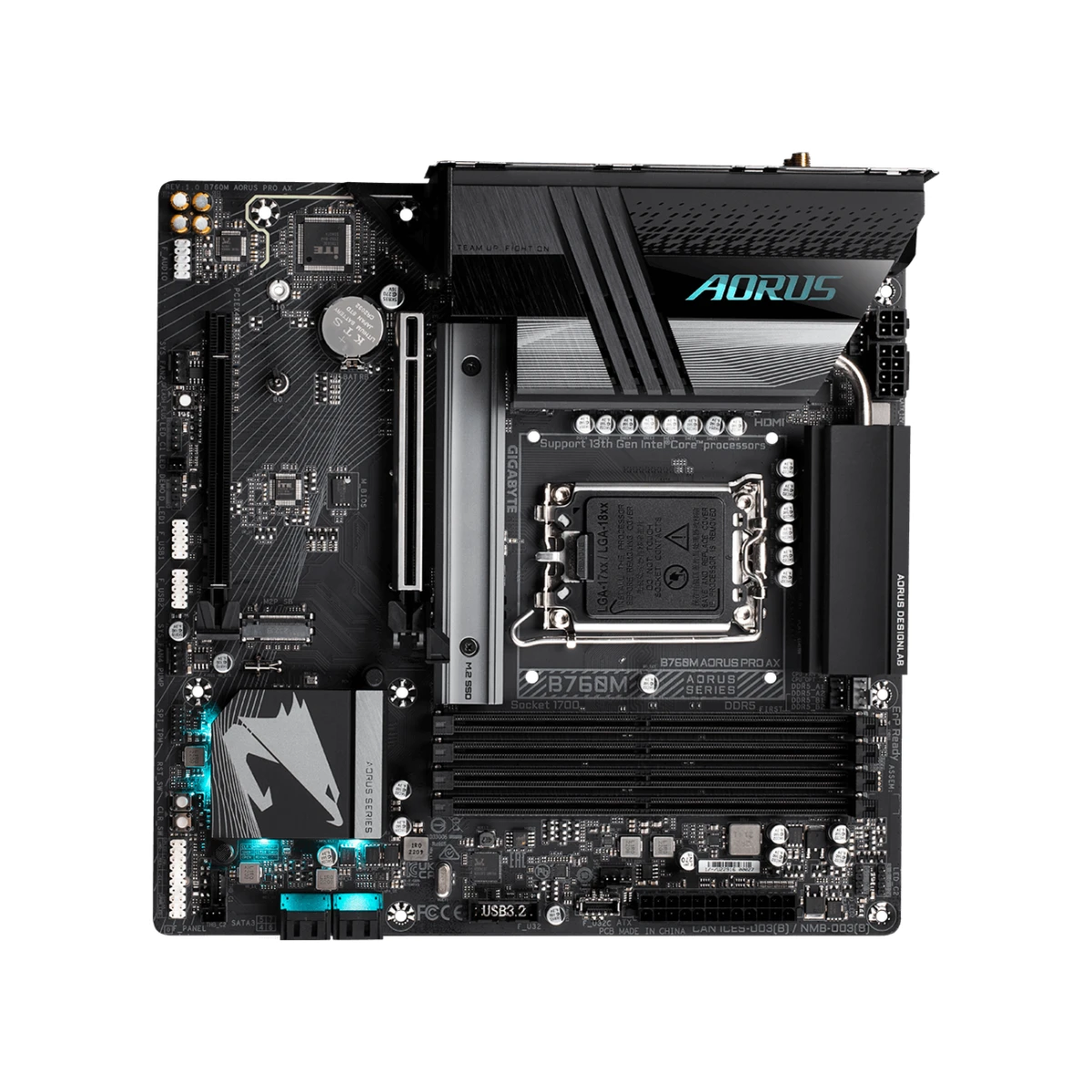 Gigabyte B760M AORUS PRO AX DDR5 LGA1700 Micro-ATX Motherboard - B760M-AORUS-PRO-AX view 4