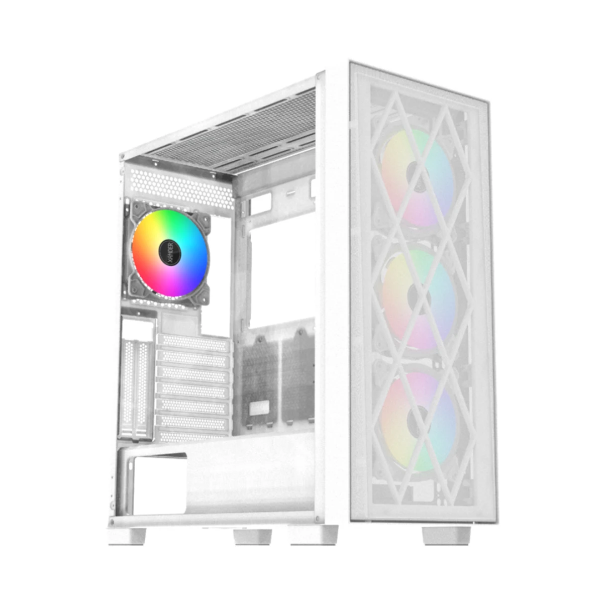 XANDER VELOX MAX Mesh Front ARGB E-ATX Case - White | WCE0627 view 3