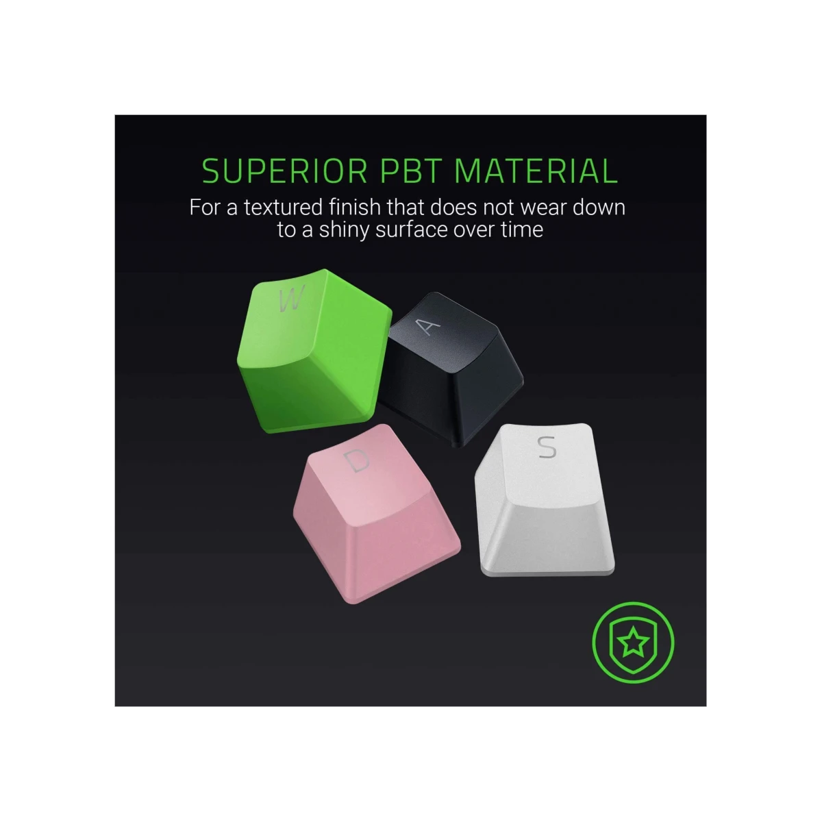 Razer PBT Keycap Upgrade Set DoubleShot Durability - Classic Black (US/UK Layout, PBT, Doubleshot, Backlight Compatible) - RC21-01490100-R3M1 view 2