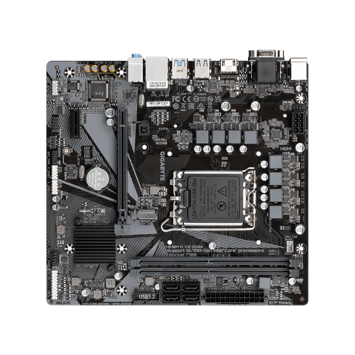 Gigabyte H610M H V2 DDR4 LGA1700 Micro-ATX Motherboard - H610M-H-V2-DDR4 view 4
