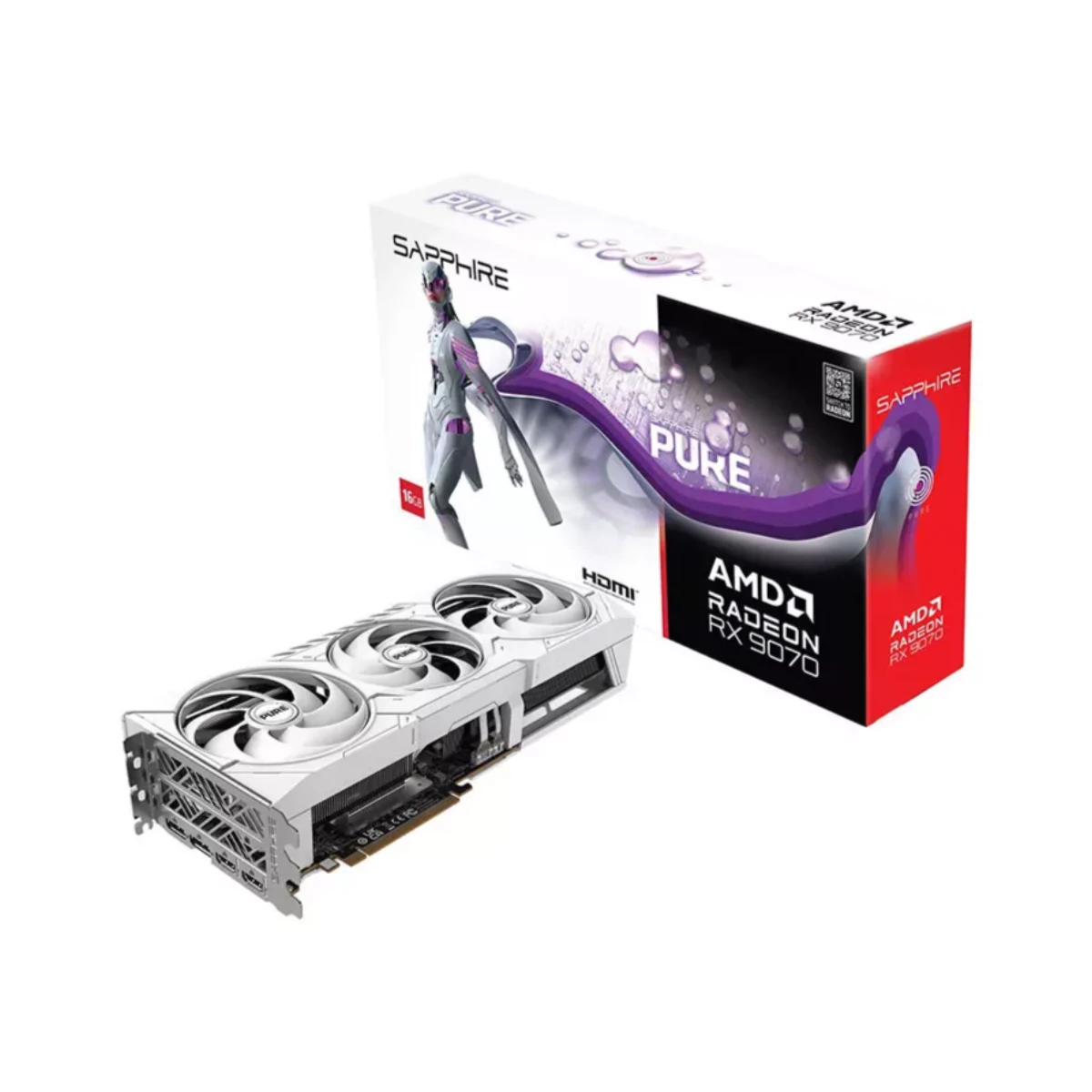 Sapphire PURE AMD Radeon RX 9070 16GB Gaming OC Graphics Card, FSR 4.0 - 11349-02-20G