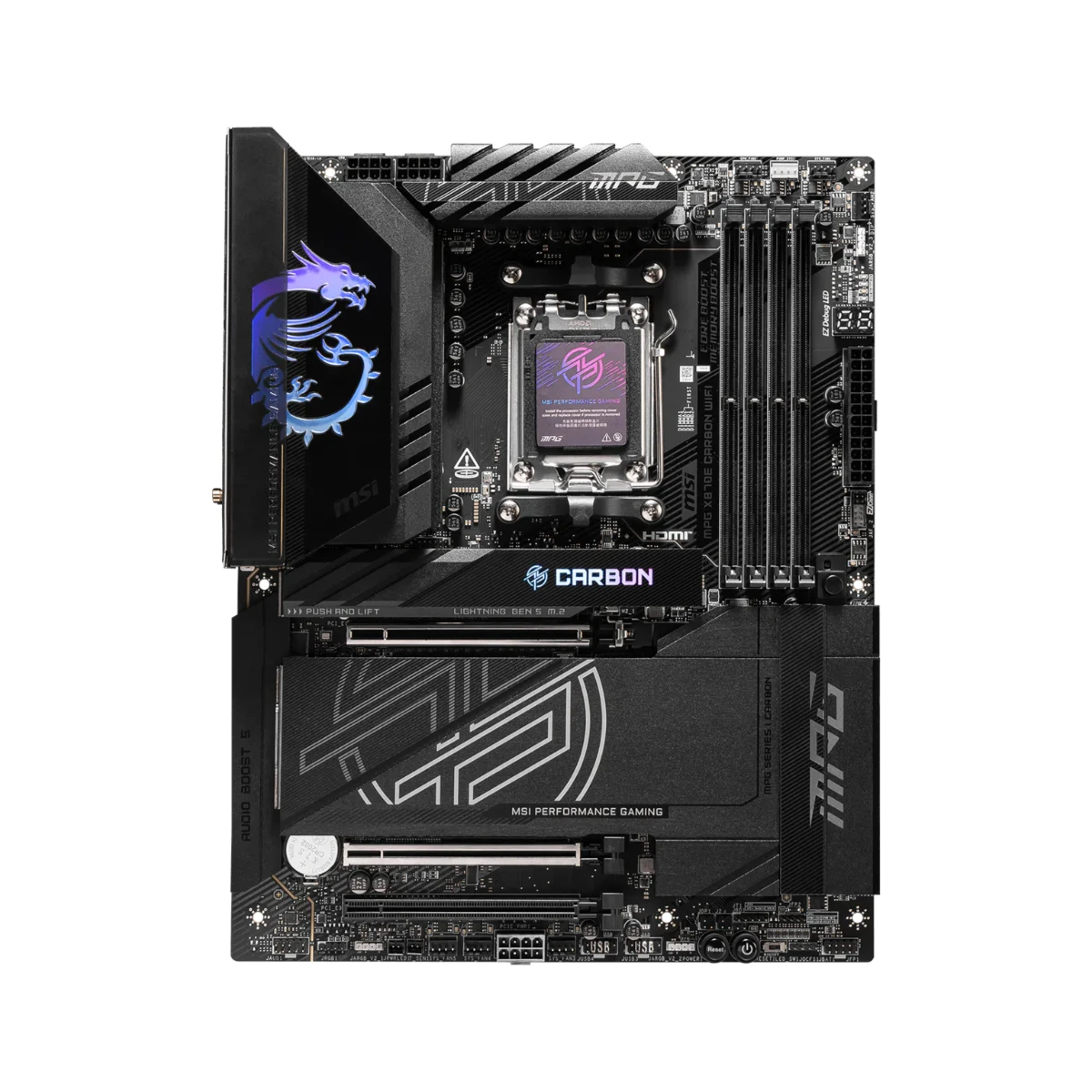 MSI MPG X870E CARBON WIFI AM5 ATX Gaming Motherboard - 911-7E49-001 view 2