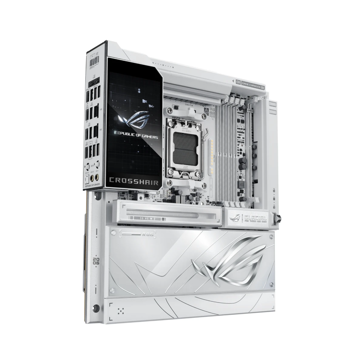 ASUS ROG CROSSHAIR X870E GLACIAL AM5 E-ATX Motherboard - 90MB1NQ0-M0EAY0 view 2