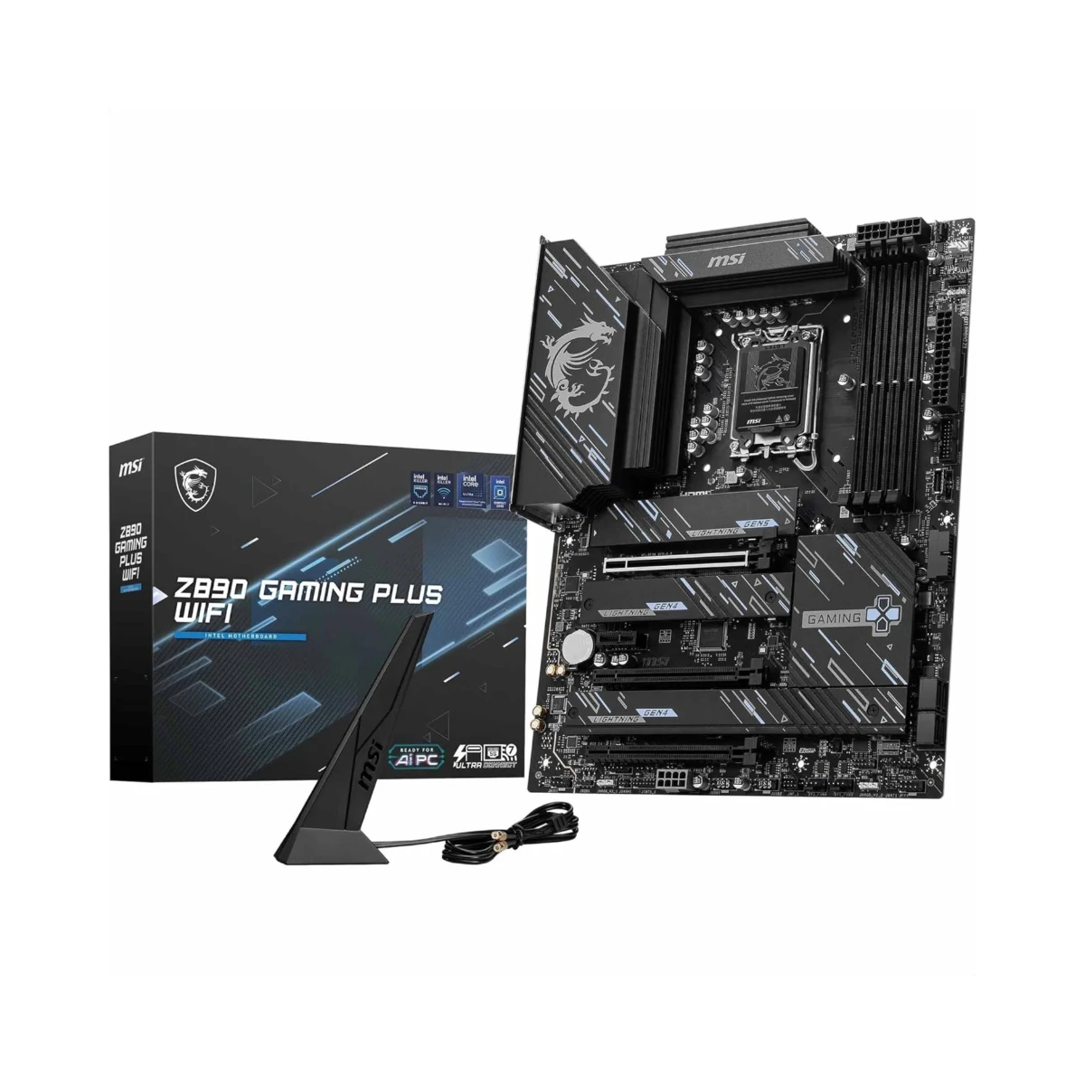 MSI Z890 GAMING PLUS WIFI LGA 1851 ATX Gaming Motherboard – Black - 911-7E34-002