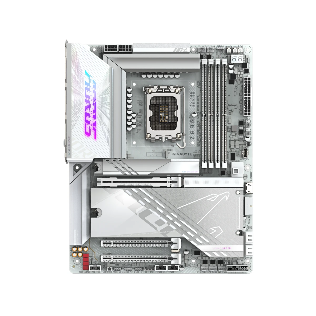 Gigabyte Z890 AORUS PRO ICE LGA 1851 ATX Gaming Motherboard – White - Z890-AORUS-PRO-ICE view 2
