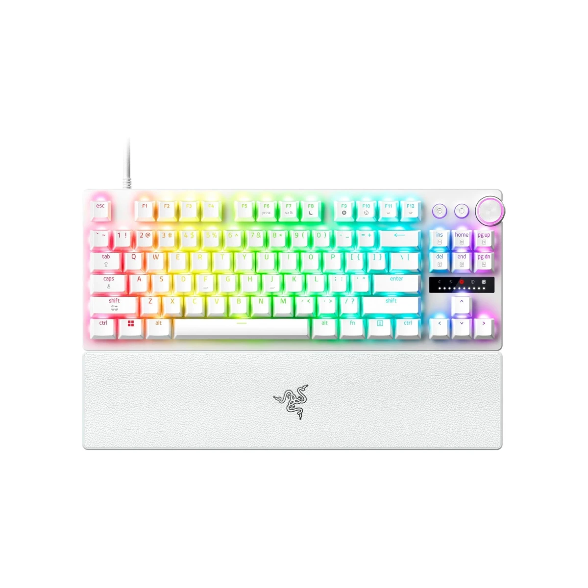 Razer Huntsman V3 Pro Tenkeyless 8KHz Analog Optical Esports Keyboard - White (US Layout, Analog Optical Switches, 8000Hz Polling Rate, Tenkeyless Design, Razer Chroma RGB) - RZ03-05521000-R3M1