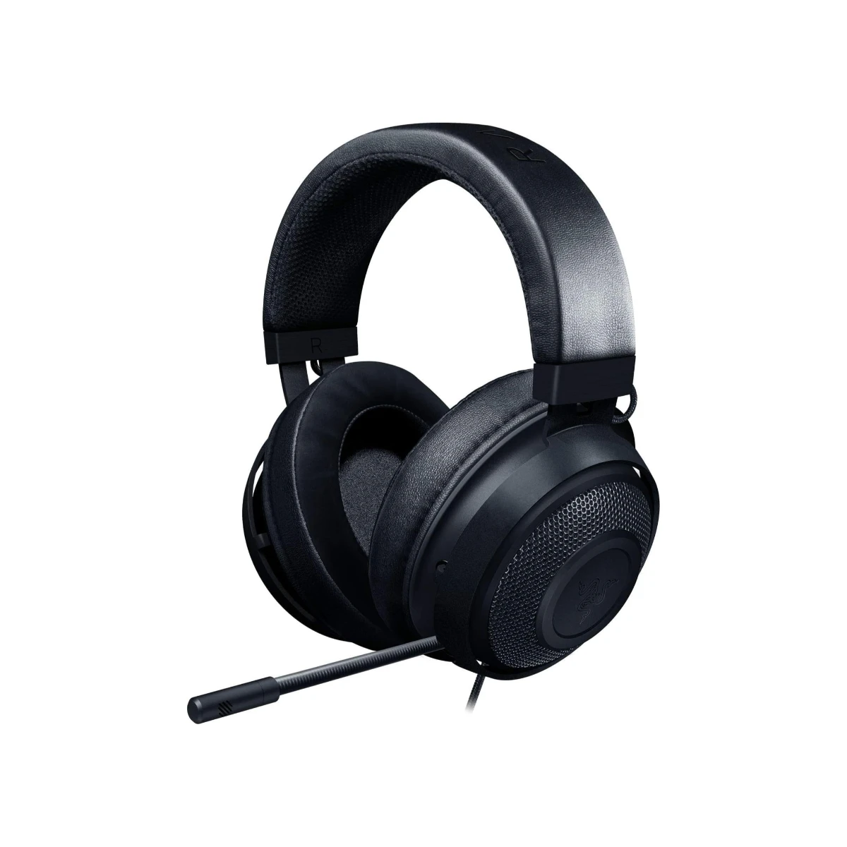 Razer Kraken Black Wired Gaming Headset - Black (Stereo Sound, 50mm Drivers, Cooling Gel Ear Cushions, Retractable Noise-Canceling Microphone, RGB Lighting) - RZ04-02830100-R3M1 view 2