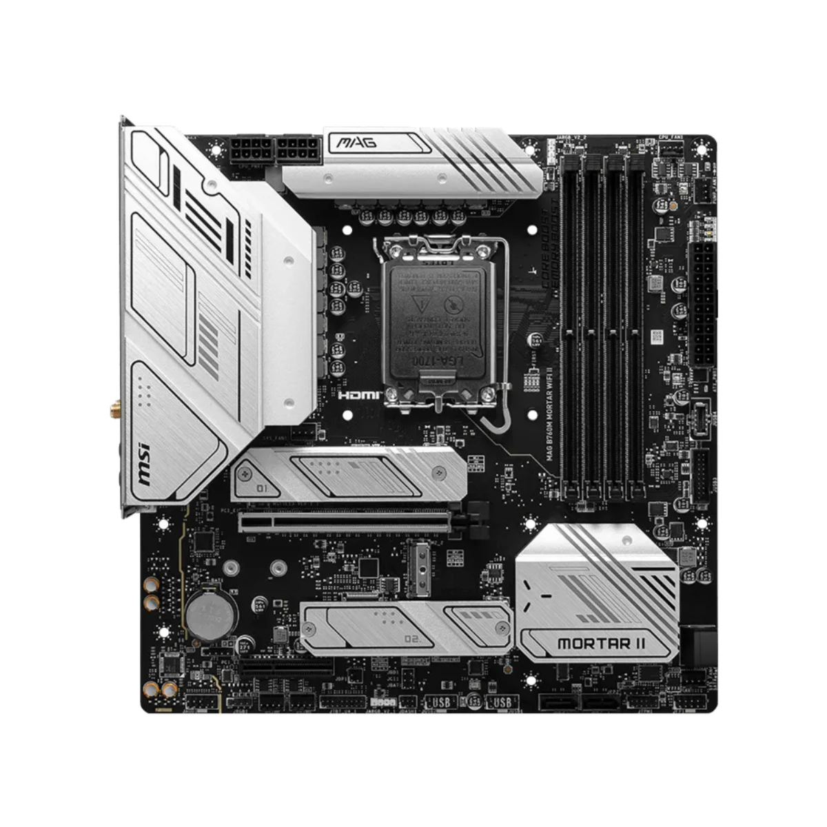 MSI MAG B760M Mortar WiFi II Micro-ATX Motherboard Intel LGA 1700 DDR5 - 911-7E13-001 view 2