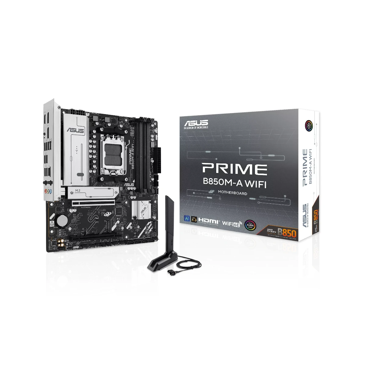 ASUS PRIME B850M-A WIFI AM5 DDR5 PCIe 5.0 Micro-ATX Motherboard - 90MB1LN0-M0EAY0