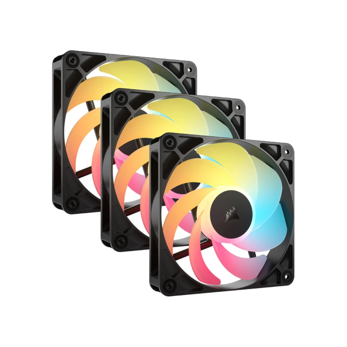 Corsair RS120-R ARGB 120mm PWM Reverse Triple Pack Fans - Black | CO-9050196-WW
