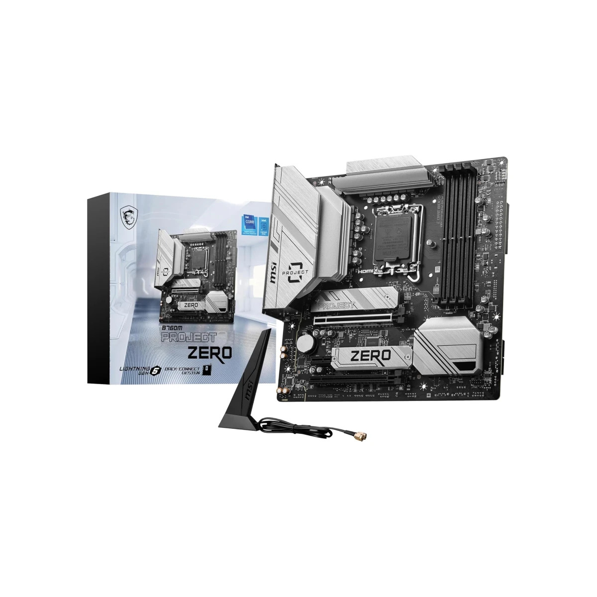 MSI B760M PROJECT ZERO DDR5 LGA 1700 Micro-ATX Motherboard - 911-7E14-001
