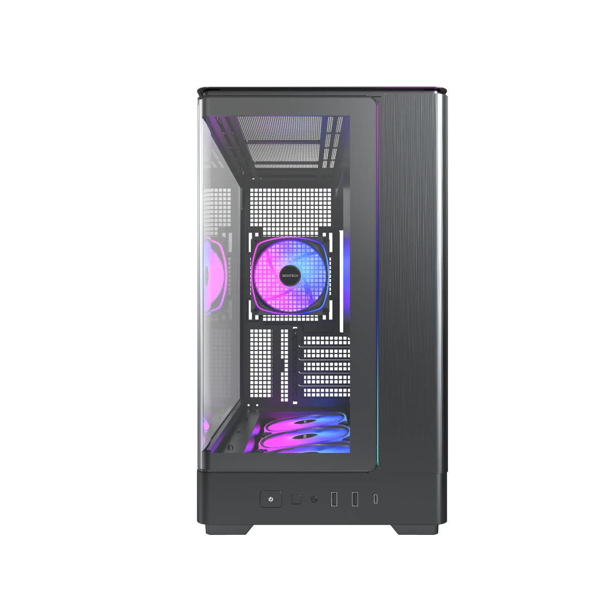 Montech KING 15 PRO Curved Glass ARGB Micro-ATX Gaming Case – Black view 2