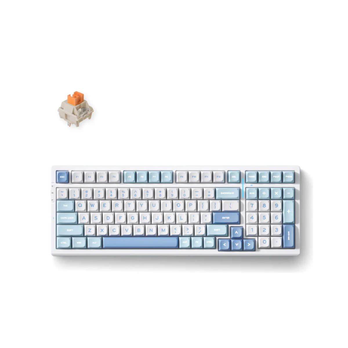 MCHOSE G98 Pro Wireless Tri-Mode Flame Orange Switch Gaming Keyboard - Blue | HW-G98S-2
