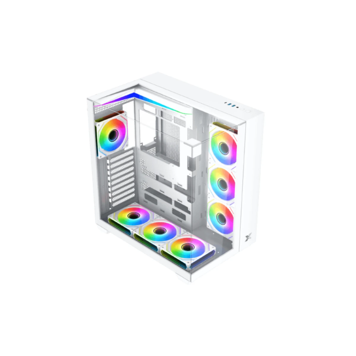 Xigmatek Aqua V Tempered Glass Mid-tower ATX Case - White | EN49088 view 2
