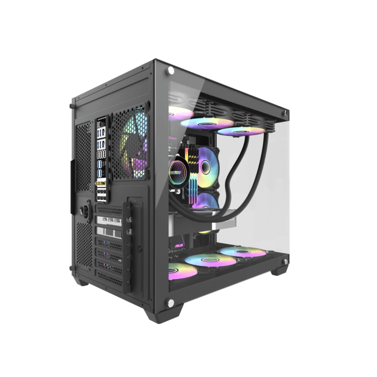 DarkFlash C285P ATX Tempered Glass Gaming Case - Black | C285P-B view 3