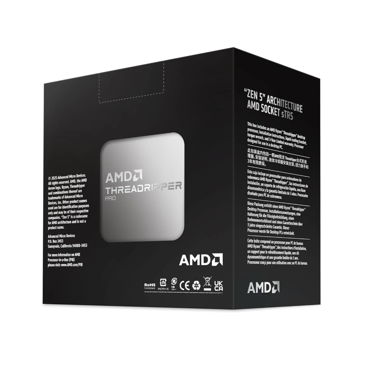 AMD Ryzen Threadripper PRO 9965WX 24-Core / 48-Thread Workstation Processor – Zen 5, Up to 5.4 GHz Boost, PCIe 5.0 & DDR5 Support - 100-000000724 view 3