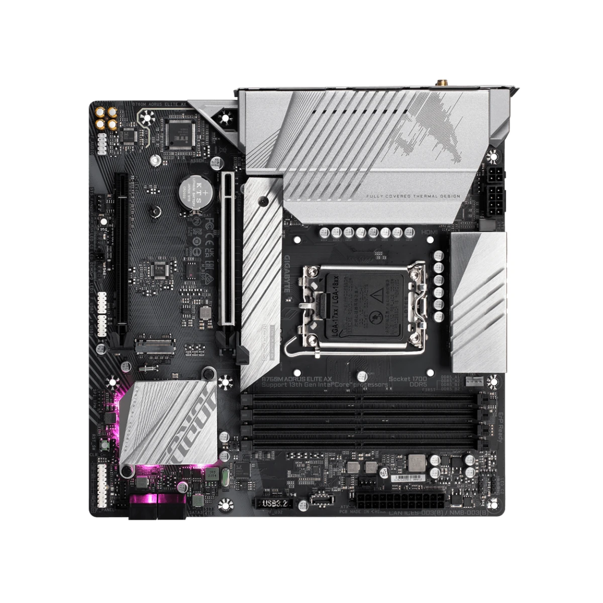 Gigabyte B760M AORUS Elite AX Micro-ATX Gaming Motherboard Intel LGA 1700 WiFi 6 - B760M-AORUS-ELITE-AX view 4