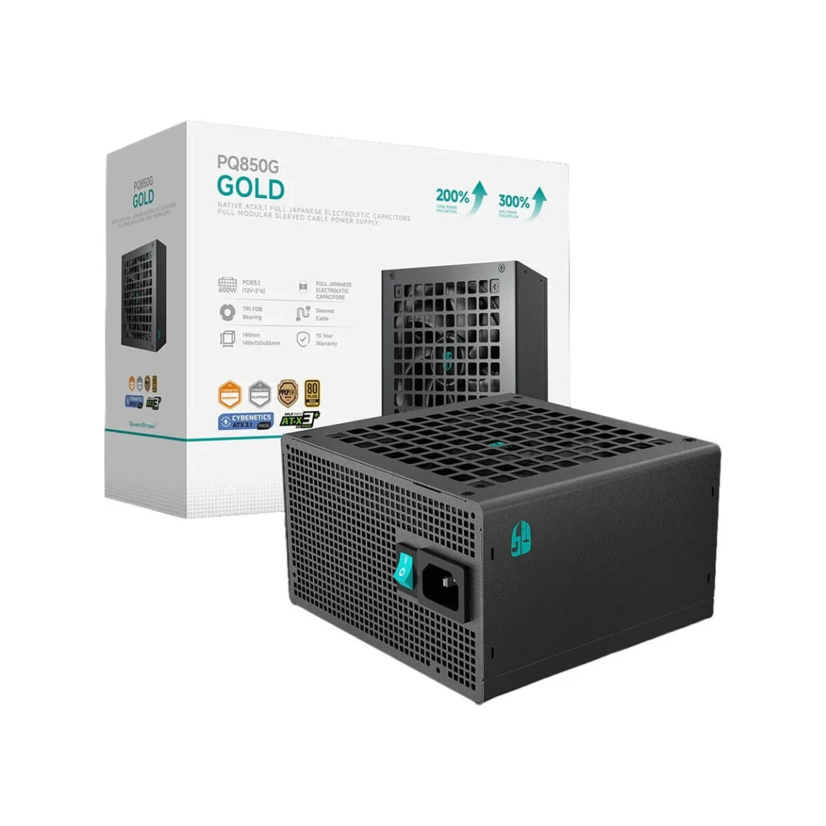 DeepCool PQ850G Fully Modular 850W 80 PLUS Gold Power Supply - Black R-PQ850G-FD1B-JGUK-V1