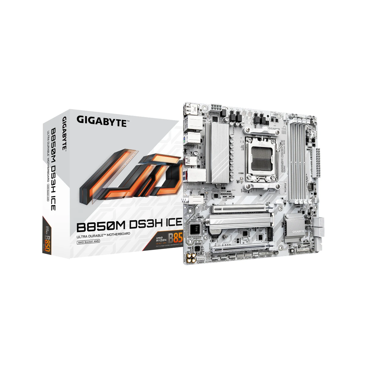 Gigabyte B850M DS3H ICE AM5 Micro-ATX Motherboard - B850M-DS3H-ICE