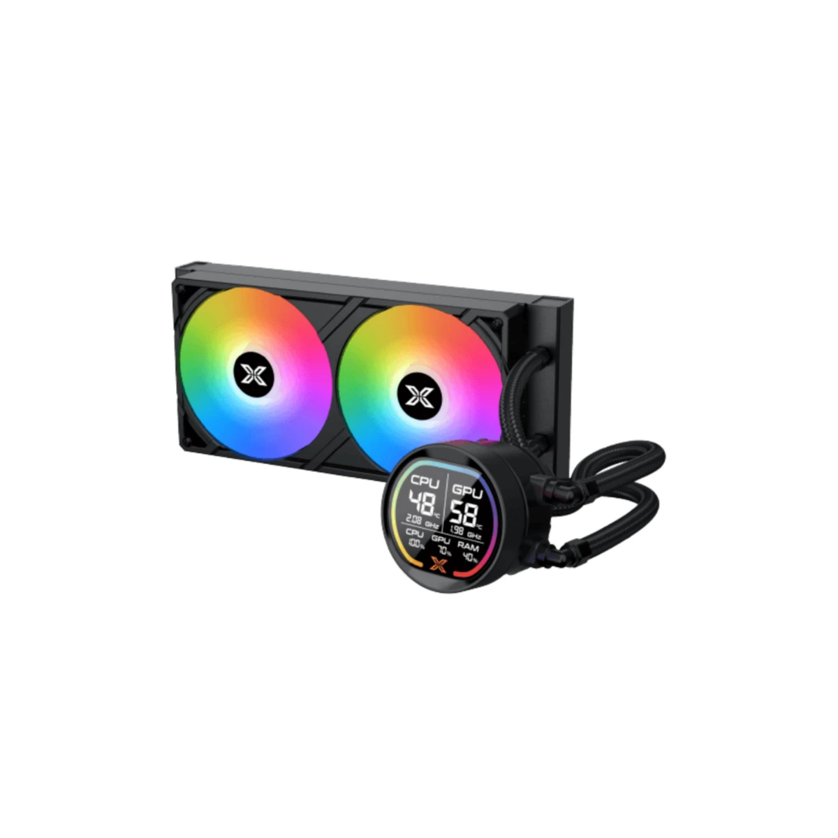 XIGMATEK LK Pro 240 Digital PWM ARGB Liquid CPU Cooler - Black | EN47428 view 2