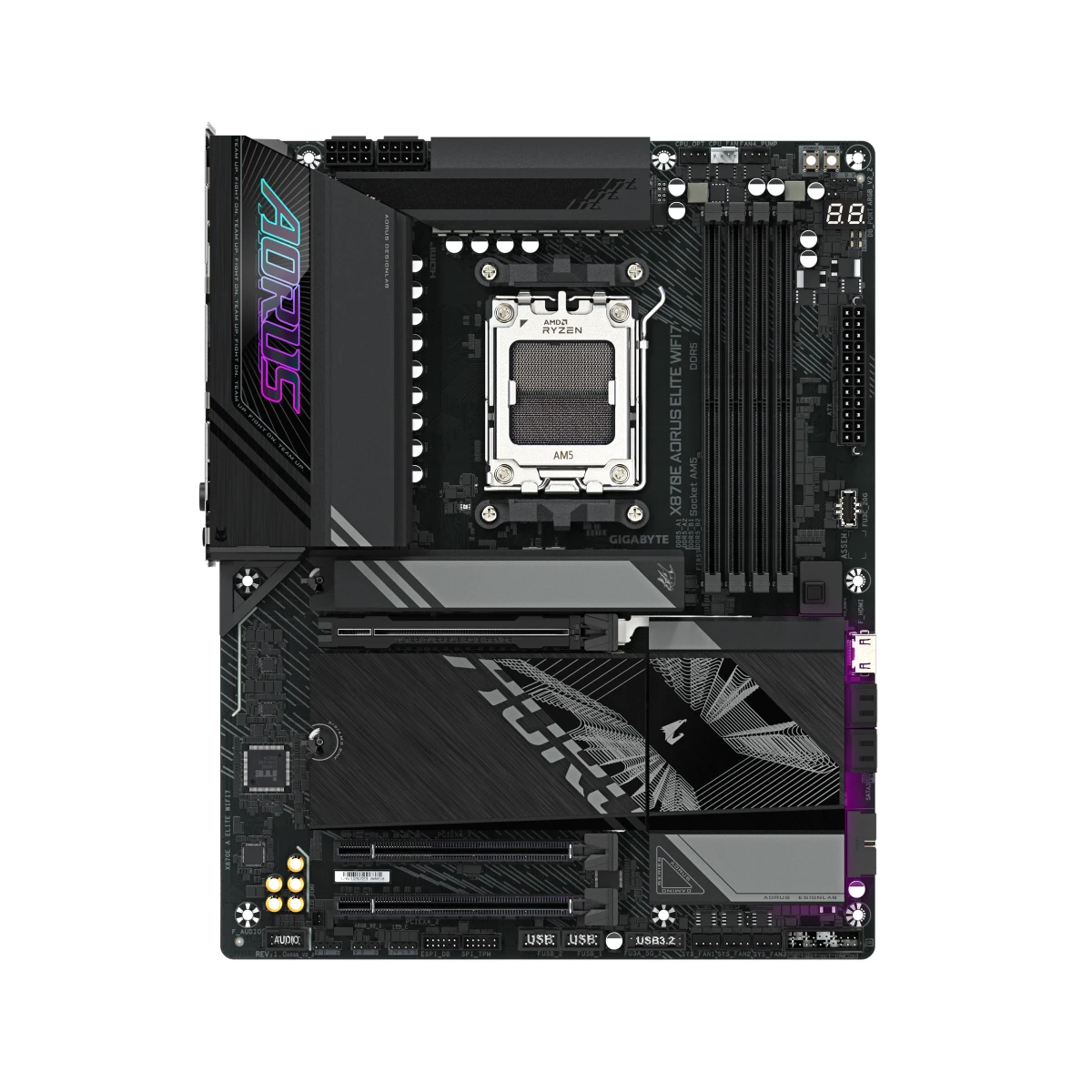 Gigabyte X870E AORUS ELITE WIFI7 AM5 ATX Gaming Motherboard - X870E-A-ELITE-WIFI7 view 2