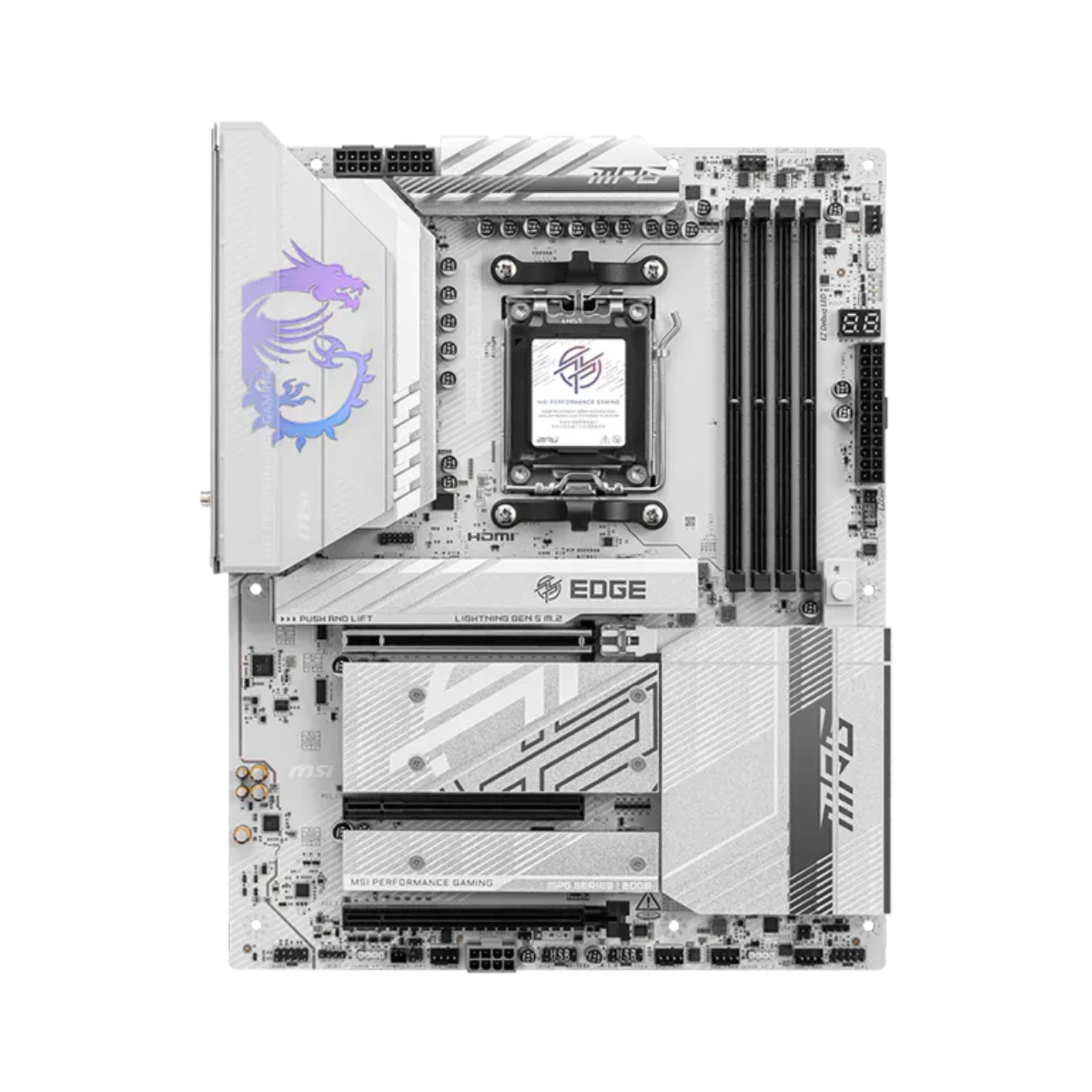 MSI MPG B850 EDGE TI WIFI AMD AM5 ATX Motherboard - White - 911-7E62-001 view 2