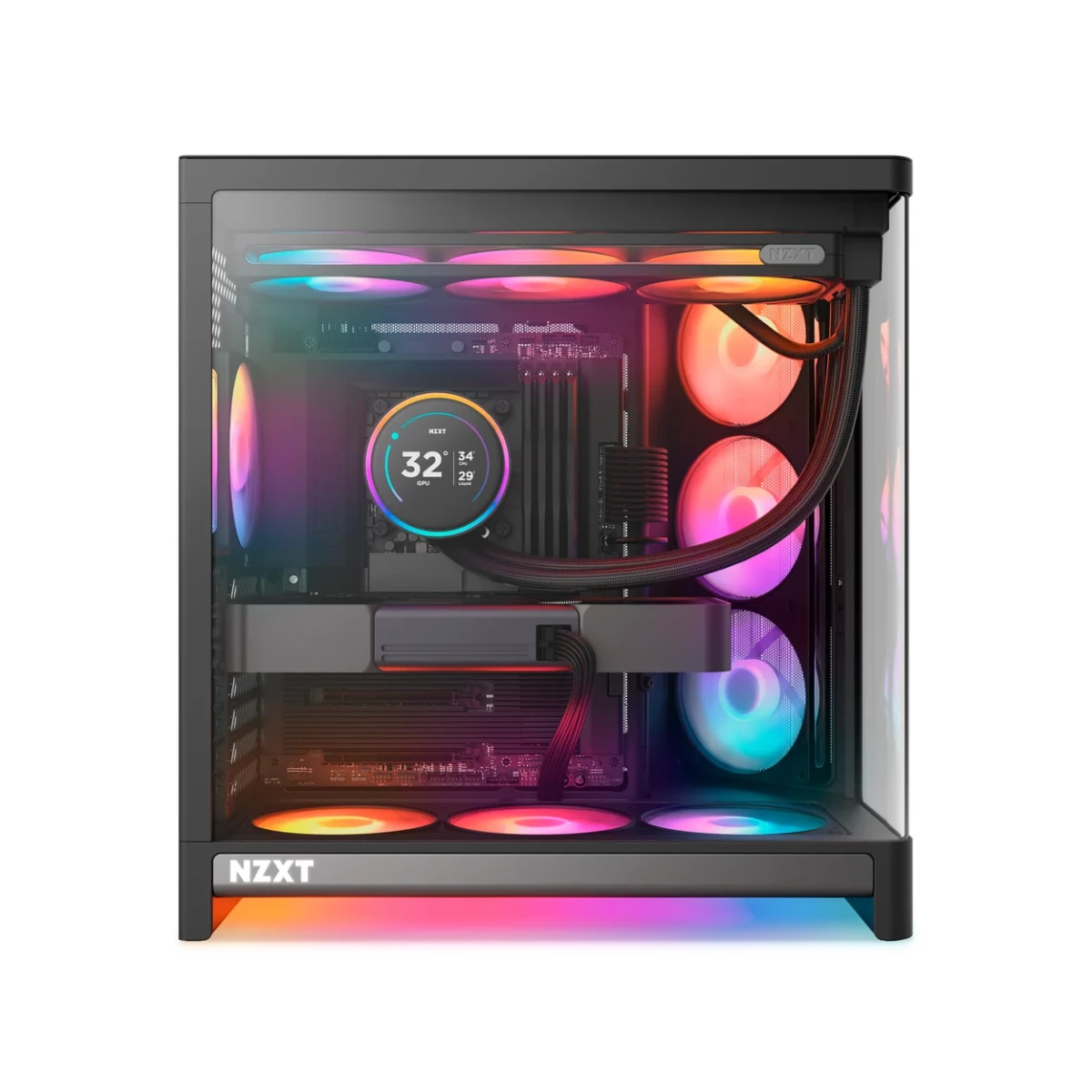 NZXT H6 RGB+ Compact Dual-Chamber Mid-Tower ATX Case - Black | CC-H62FB-P1 view 2