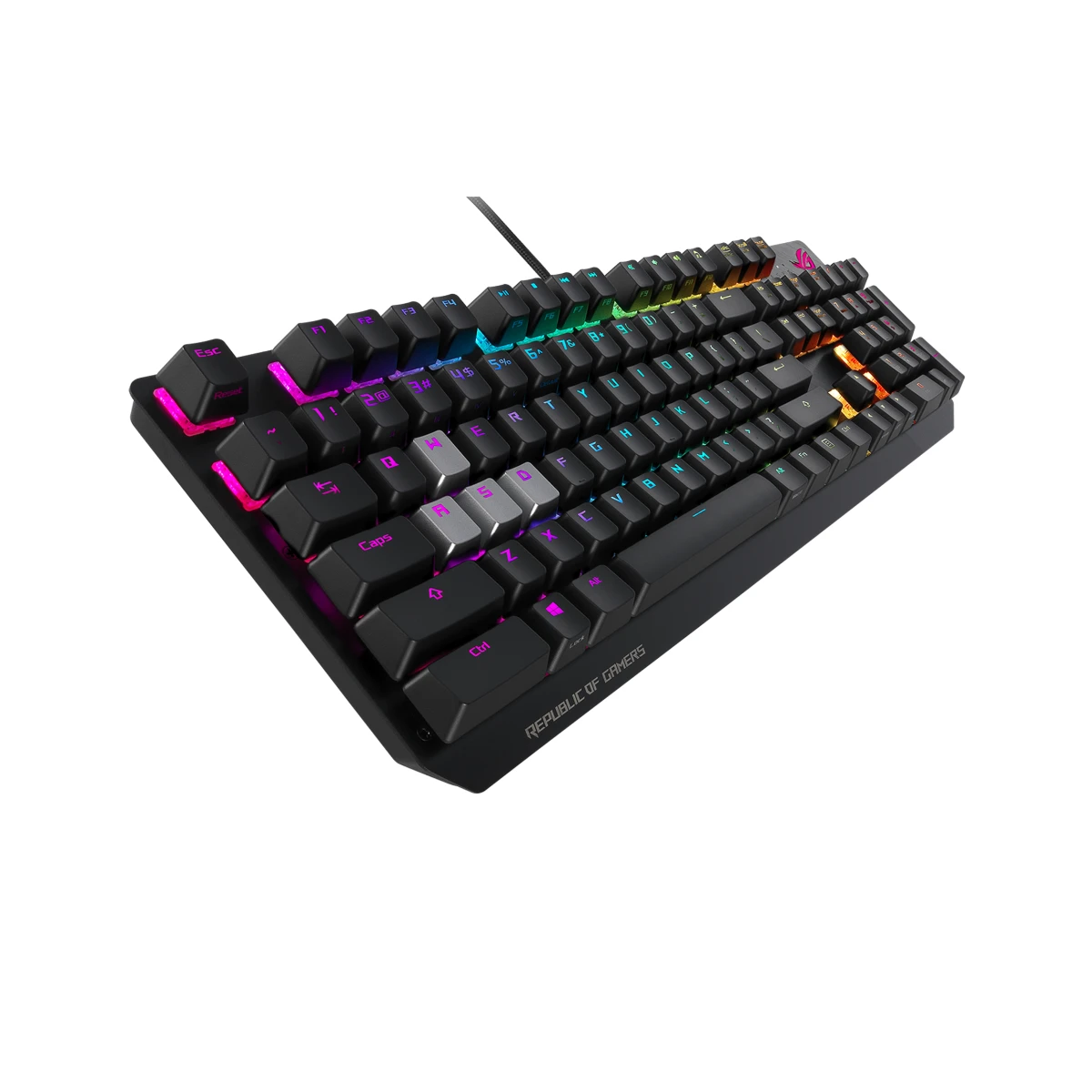Asus ROG Strix Scope RGB Mechanical Gaming Keyboard with Cherry MX Red Switches, Aura Sync RGB Lighting, Quick-Toggle Shortcut, 2X Wider Ergonomic Ctrl Key for Greater FPS Precision - Black | 90MP01I0-B0CA00 view 3
