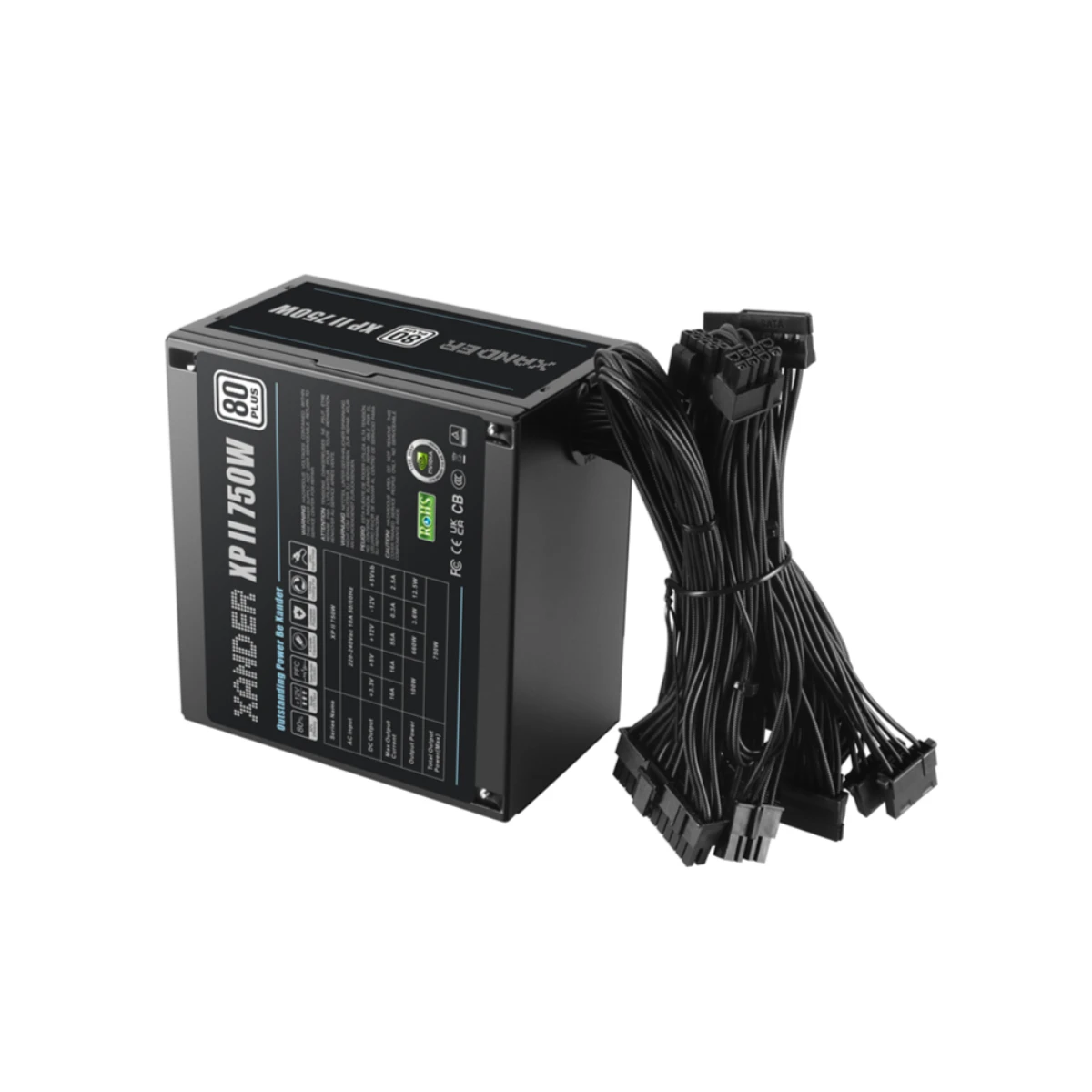 XANDER XP II 750W 80 Plus White ATX Power Supply - Black | XP-II-750W view 4