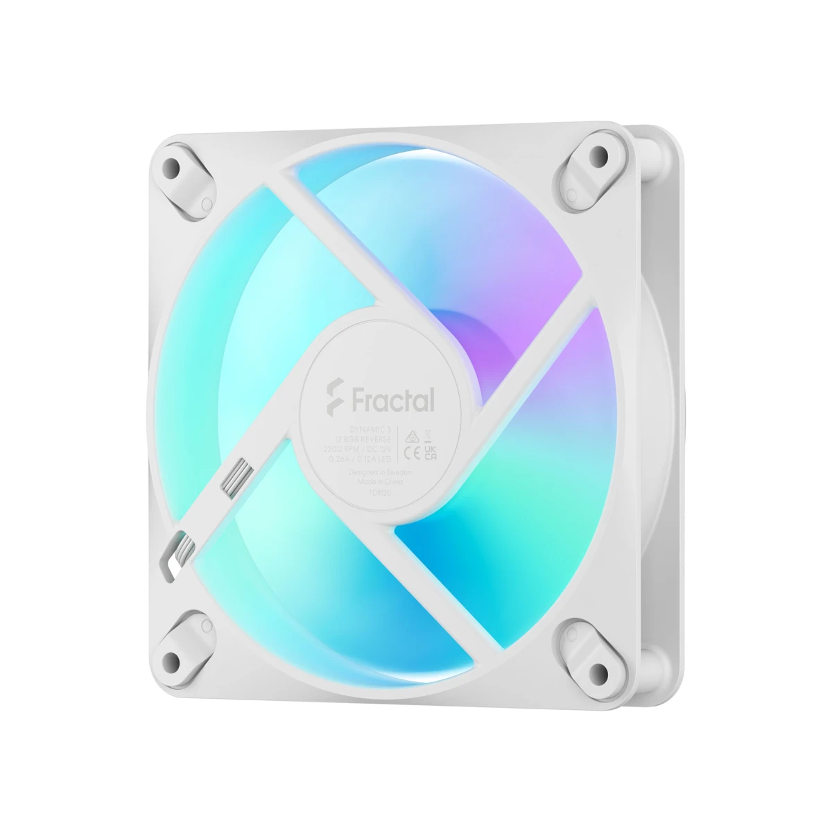 Fractal Design Dynamic 3 12 Reverse RGB Fan - White | FD-F-DR3-1205 view 3