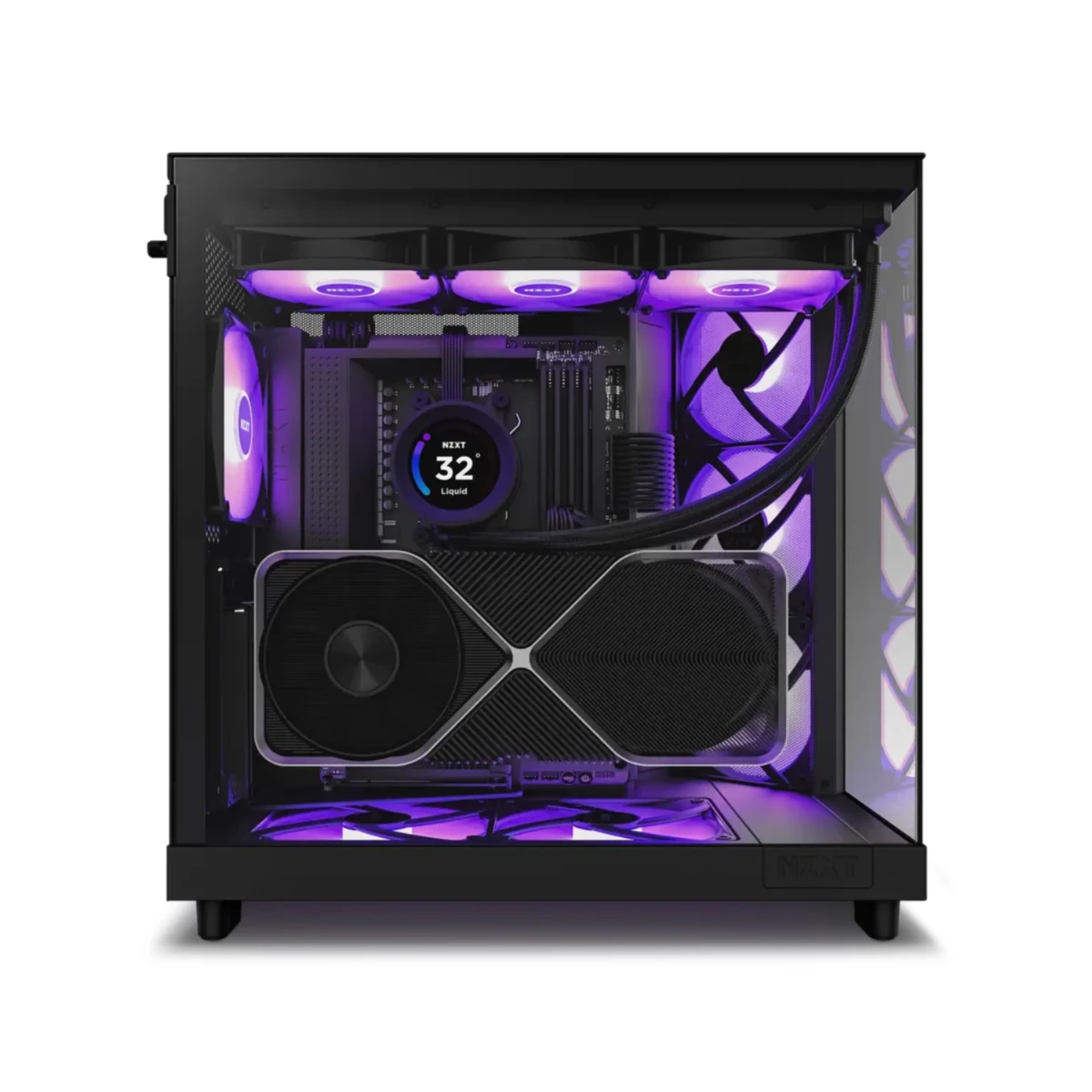 NZXT H6 RGB+ Compact Dual-Chamber Mid-Tower ATX Case - Black | CC-H62FB-P1 view 2