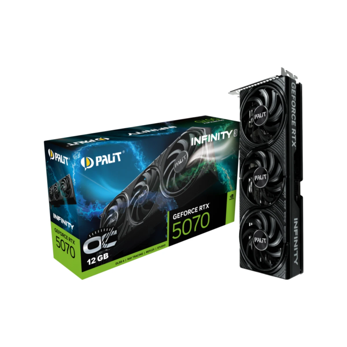 PALIT GeForce RTX 5070 INFINITY 3 OC Graphics Card, 12GB GDDR7 , DLSS 4 - 75070S19K9-GB2050S