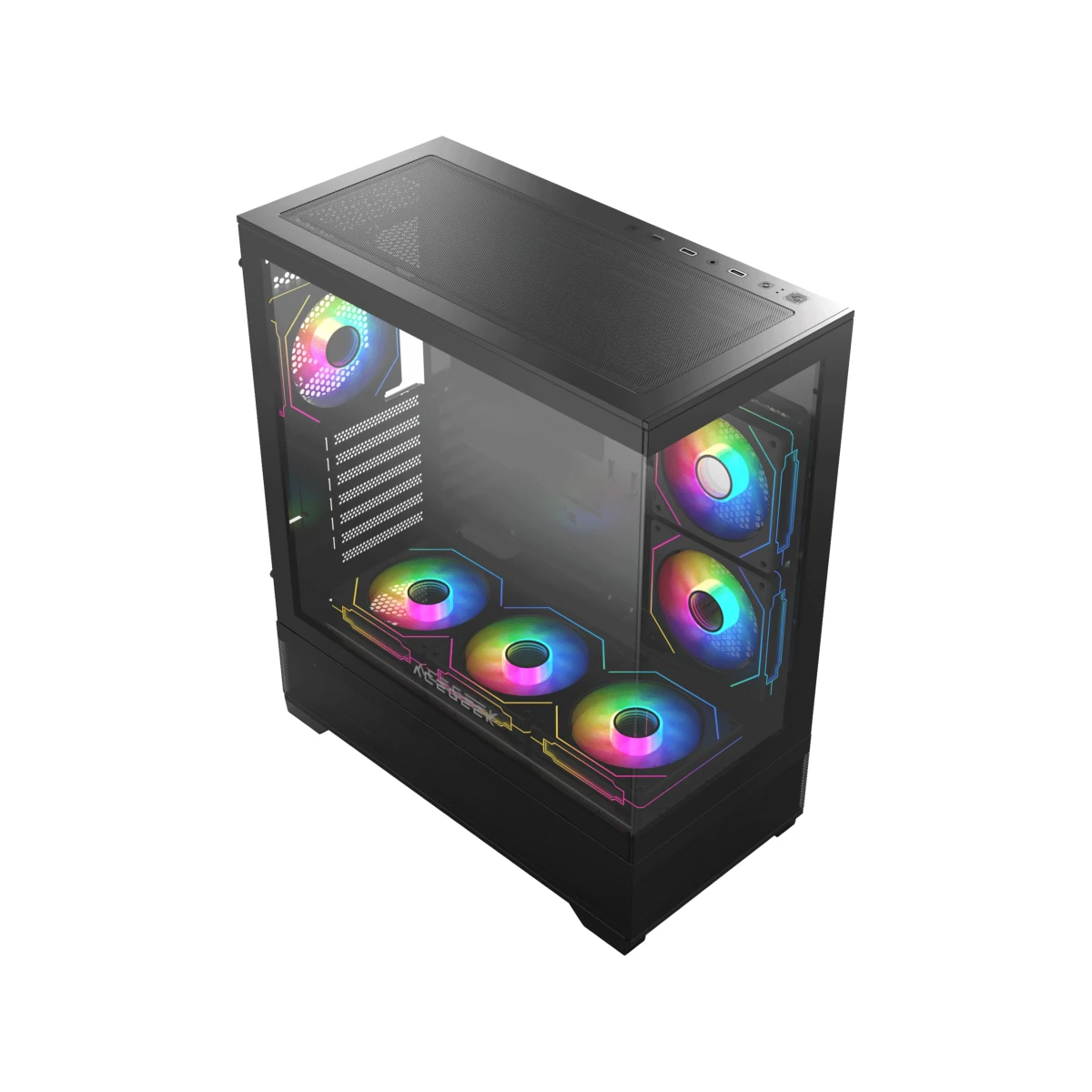 Acegeek Cruiser L460 Tempered Glass E-ATX Mid-Tower Gaming Case - Black - AC-CRUISER-L460-BK view 4
