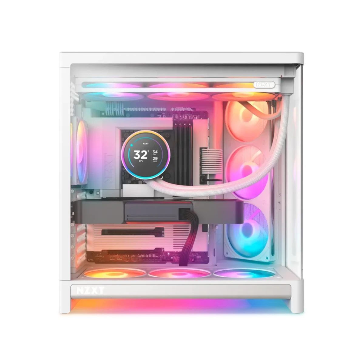NZXT H6 RGB+ Compact Dual-Chamber Mid-Tower ATX Case - White | CC-H62FW-P1 view 2