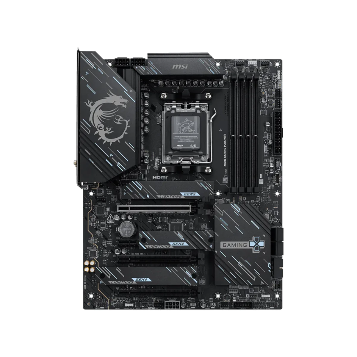 MSI X870E GAMING PLUS WIFI DDR5 AM5 ATX Motherboard - 911-7E70-001 view 2